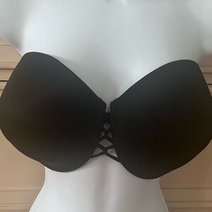 EUC Wacoal Custom Comfort Strapless Push Up Bra style 65442 Black 36 DD